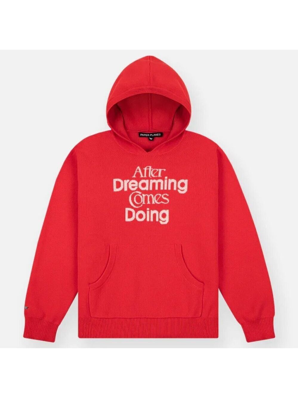 Paper Planes Birdseye Hoodie Safety Orange After Dreaming Comes Doing - Medium